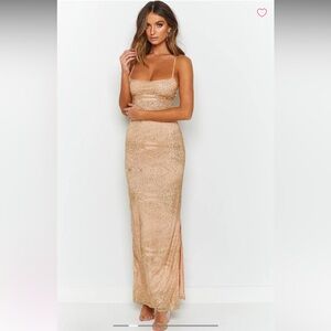 Manhattan Slip Formal Dress Gold size small